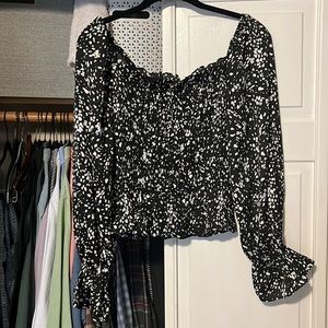 * A new day target smocked dots long-sleeve top XS